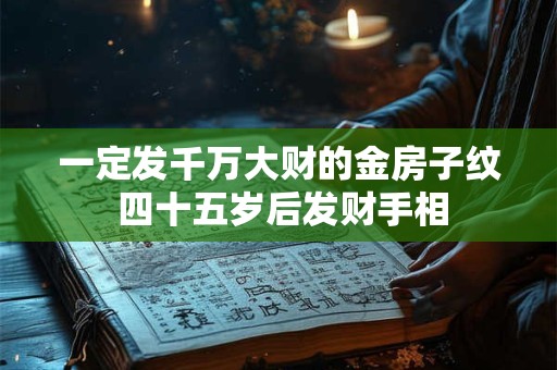 一定发千万大财的金房子纹 四十五岁后发财手相 一定发千万大财的金房子纹 四十五岁后发财手相