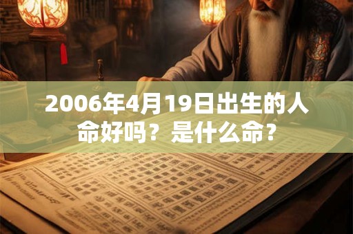 2006年4月19日出生的人命好吗？是什么命？