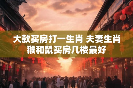 大款买房打一生肖 夫妻生肖猴和鼠买房几楼最好
