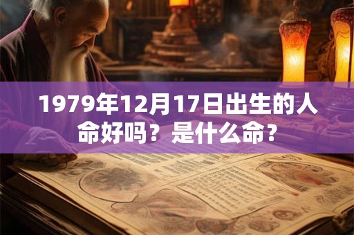 1979年12月17日出生的人命好吗？是什么命？