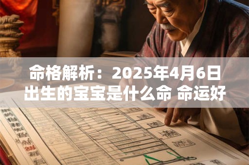 命格解析：2025年4月6日出生的宝宝是什么命 命运好吗