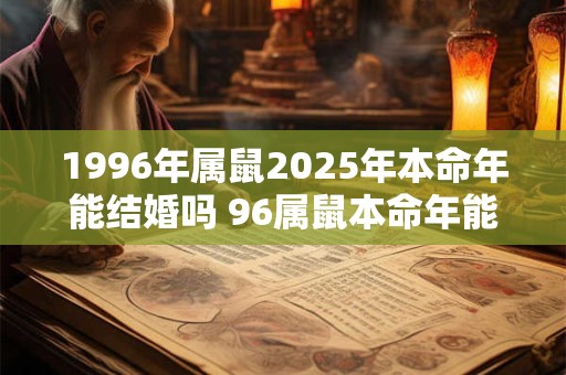 1996年属鼠2025年本命年能结婚吗 96属鼠本命年能否结婚