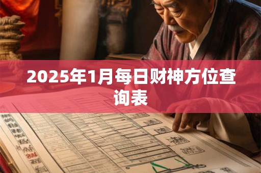 2025年1月每日财神方位查询表
