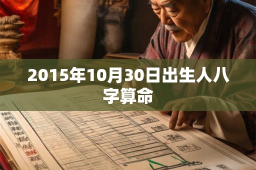 2015年10月30日出生人八字算命