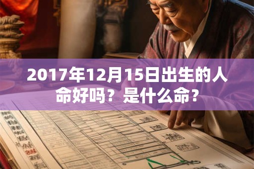 2017年12月15日出生的人命好吗？是什么命？