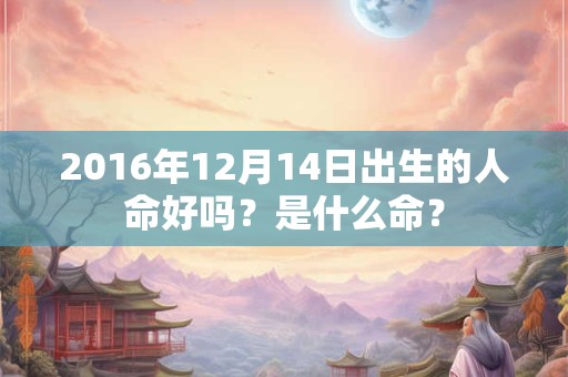 2016年12月14日出生的人命好吗？是什么命？