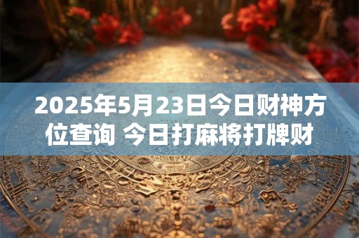2025年5月23日今日财神方位查询 今日打麻将打牌财神方位！