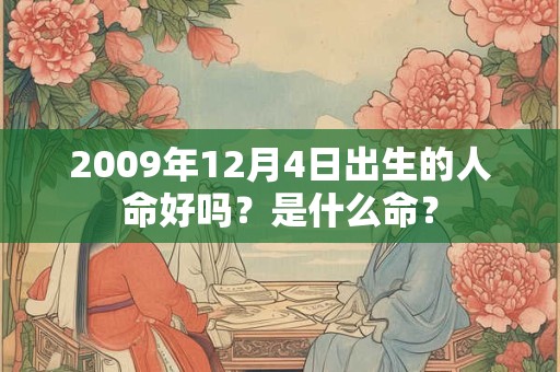 详细阅读:2009年12月4日出生的人命好吗?是什么命? 2009年12月4日出生的人命好吗?是什么命?