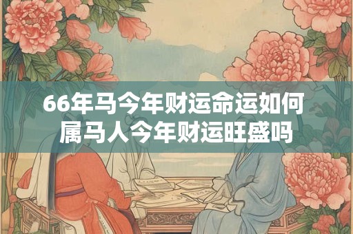 66年马今年财运命运如何 属马人今年财运旺盛吗 66年马今年财运命运如何 属马人今年财运旺盛吗