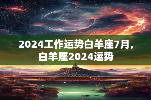2024工作运势白羊座7月,白羊座2024运势