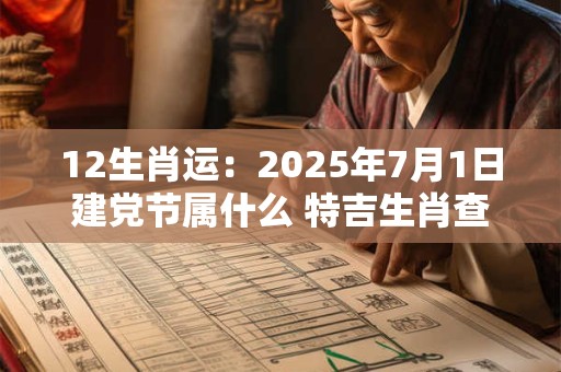 12生肖运：2025年7月1日建党节属什么 特吉生肖查询
