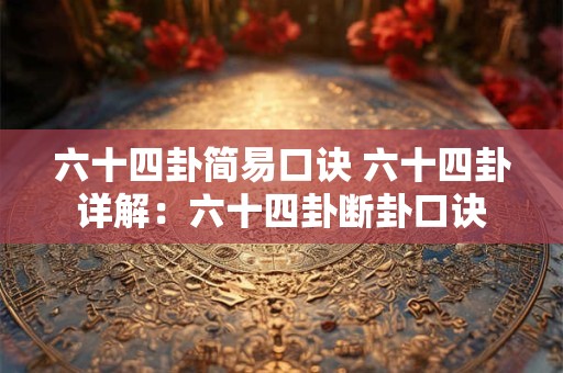 六十四卦简易口诀 六十四卦详解：六十四卦断卦口诀