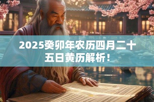2025癸卯年农历四月二十五日黄历解析！