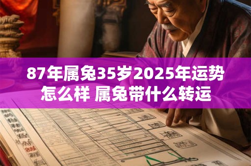 87年属兔35岁2025年运势怎么样 属兔带什么转运