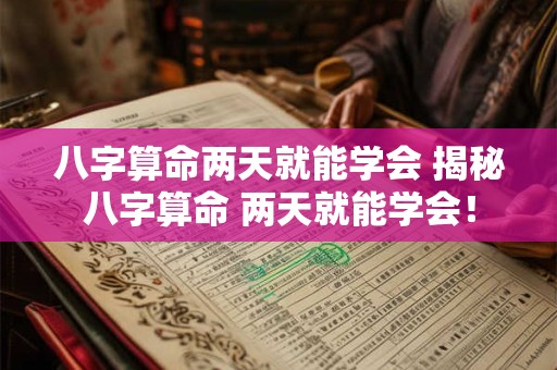八字算命两天就能学会 揭秘八字算命 两天就能学会! 八字算命两天就能学会 揭秘八字算命 两天就能学会!