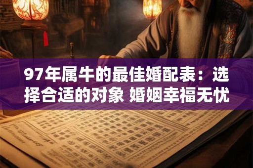 97年属牛的最佳婚配表：选择合适的对象 婚姻幸福无忧