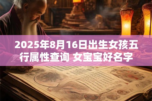2025年8月16日出生女孩五行属性查询 女宝宝好名字合集