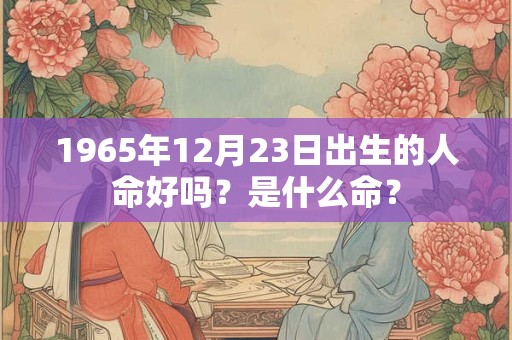1965年12月23日出生的人命好吗？是什么命？