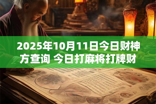 2025年10月11日今日财神方查询 今日打麻将打牌财神方位！