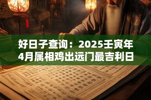 好日子查询：2025壬寅年4月属相鸡出远门最吉利日子
