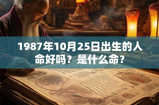 1987年10月25日出生的人命好吗？是什么命？