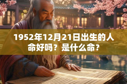1952年12月21日出生的人命好吗？是什么命？
