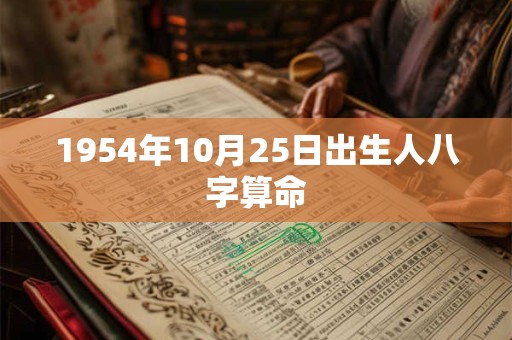 1954年10月25日出生人八字算命