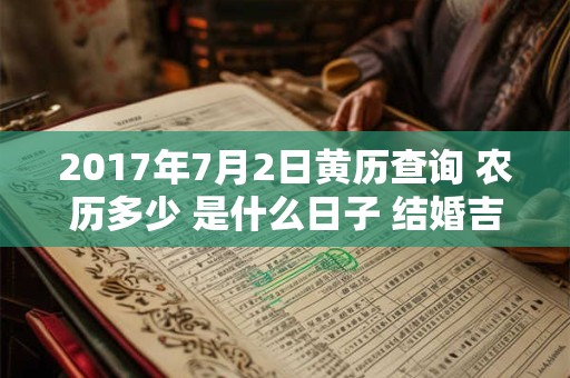 2017年7月2日黄历查询 农历多少 是什么日子 结婚吉时 2017年7月2日黄历查询 农历多少 是什么日子 结婚吉时