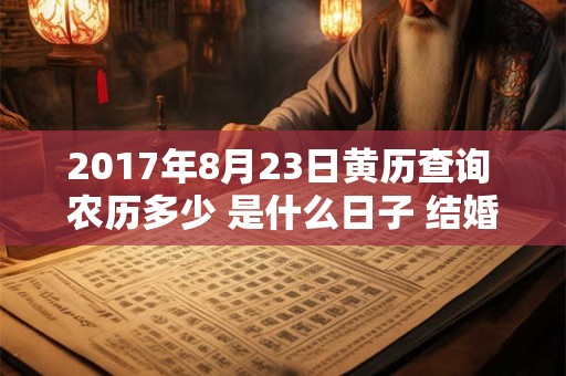 2017年8月23日黄历查询 农历多少 是什么日子 结婚吉时