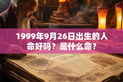 1999年9月26日出生的人命好吗？是什么命？