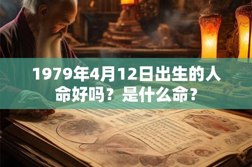 1979年4月12日出生的人命好吗？是什么命？