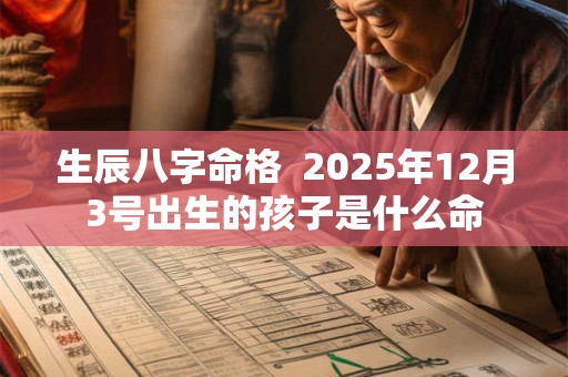 生辰八字命格  2025年12月3号出生的孩子是什么命