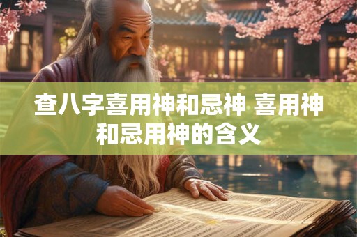 查八字喜用神和忌神 喜用神和忌用神的含义 查八字喜用神和忌神 喜用神和忌用神的含义
