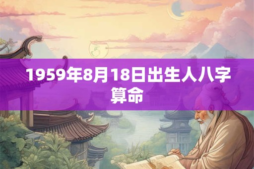 1959年8月18日出生人八字算命
