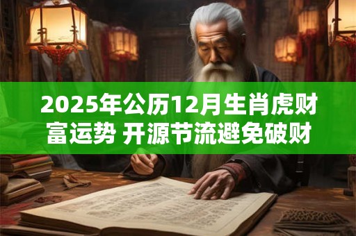 2025年公历12月生肖虎财富运势 开源节流避免破财