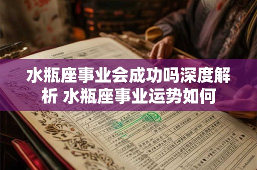 水瓶座事业会成功吗深度解析 水瓶座事业运势如何