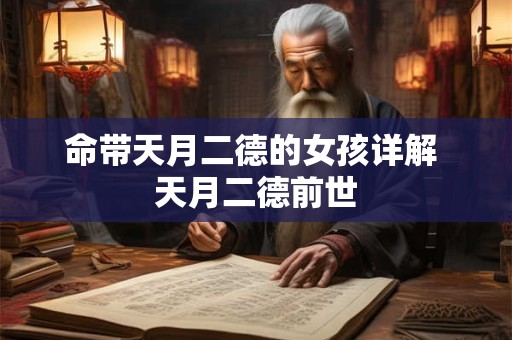 命带天月二德的女孩详解 天月二德前世