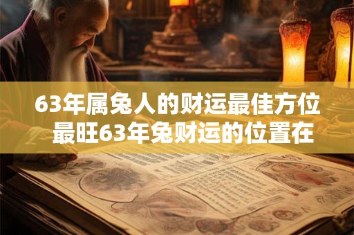 63年属兔人的财运最佳方位  最旺63年兔财运的位置在哪