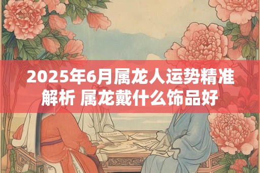 2025年6月属龙人运势精准解析 属龙戴什么饰品好