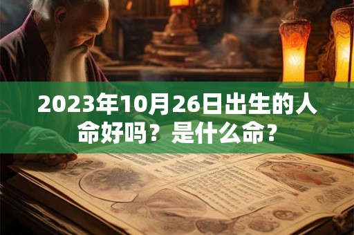 2023年10月26日出生的人命好吗？是什么命？