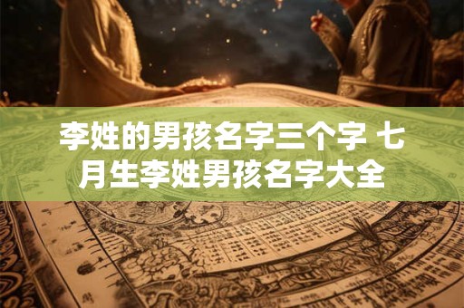李姓的男孩名字三个字 七月生李姓男孩名字大全