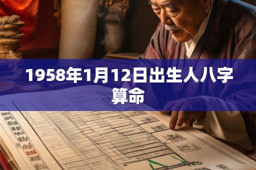 1958年1月12日出生人八字算命