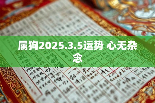 属狗2025.3.5运势 心无杂念