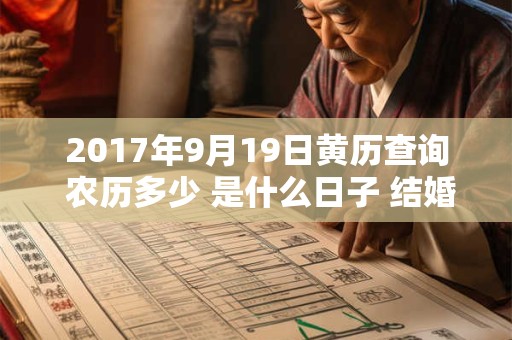 2017年9月19日黄历查询 农历多少 是什么日子 结婚吉时
