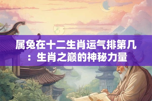 属兔在十二生肖运气排第几:生肖之巅的神秘力量 属兔在十二生肖运气排第几:生肖之巅的神秘力量