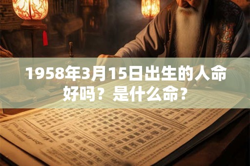 1958年3月15日出生的人命好吗？是什么命？