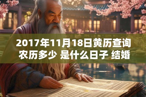 2017年11月18日黄历查询 农历多少 是什么日子 结婚吉时 2017年11月18日黄历查询 农历多少 是什么日子 结婚吉时