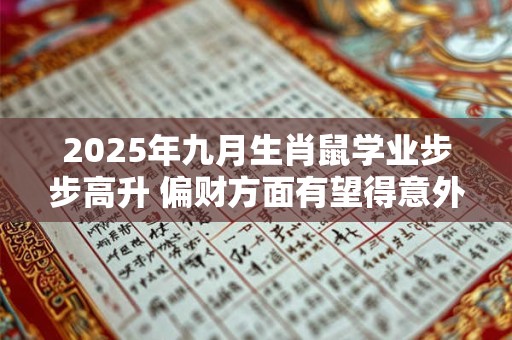 2025年九月生肖鼠学业步步高升 偏财方面有望得意外之喜