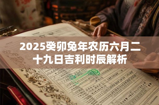 2026癸卯兔年农历六月二十九日吉利时辰解析
