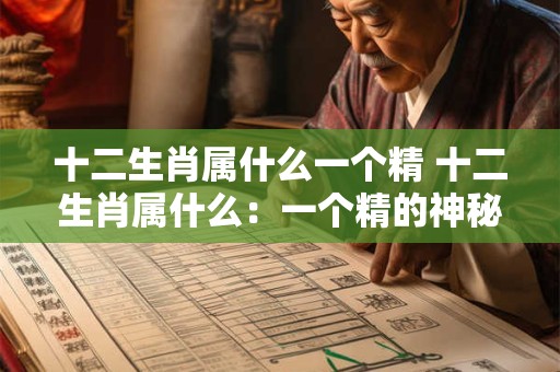 十二生肖属什么一个精 十二生肖属什么:一个精的神秘之旅 十二生肖属什么一个精 十二生肖属什么:一个精的神秘之旅